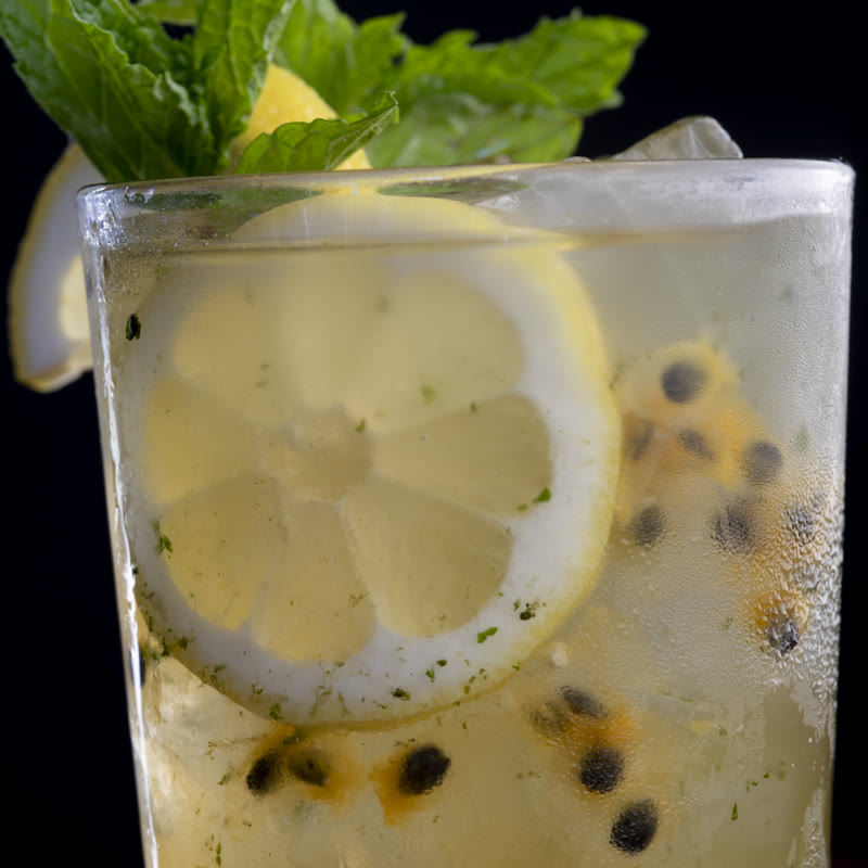 Mint passionade with passion fruit and lemon